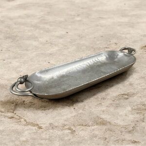 Vintage Buenilum Hand Wrought Aluminum Tray Ring Handles 12.5” USA